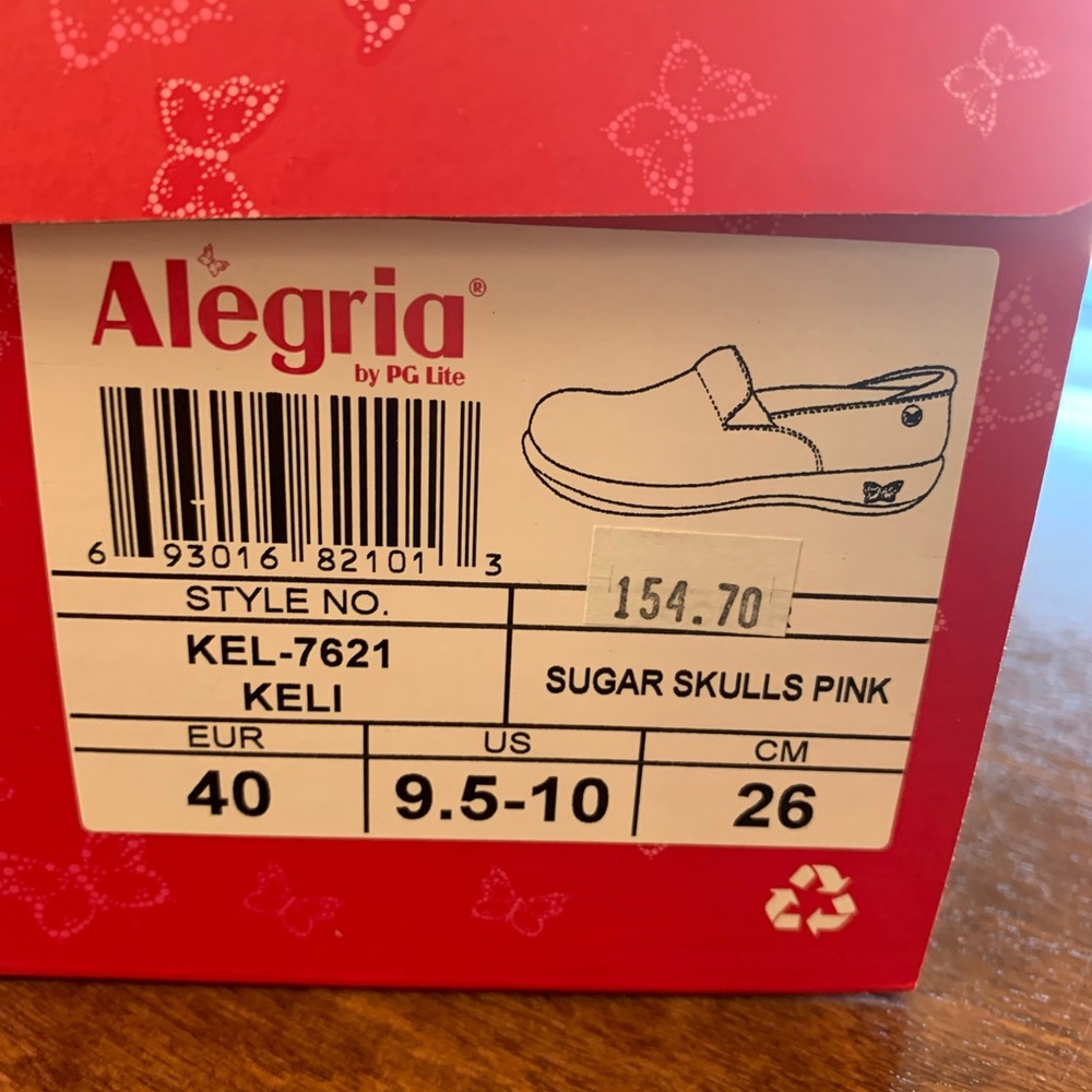 Alegria size 40 Womens (9.5-10) Pink sugar skull, Brand new